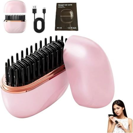 Mini Cordless Hair Straightening Brush โ Smooth, Sleek & Frizz-Free Anywhere