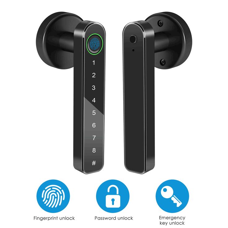 Smart Fingerprint Door Lock Handle โ Bluetooth, Keypad, Card & App Control (Tuya System)