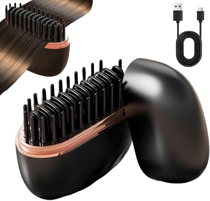 Mini Cordless Hair Straightening Brush – Smooth, Sleek & Frizz-Free Anywhere